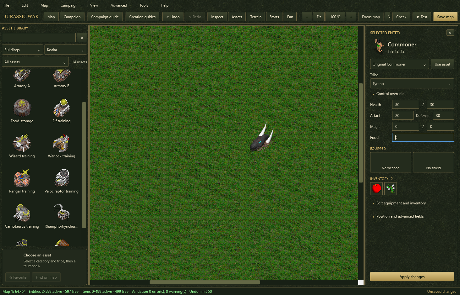 Actual JurassicWarEditor map workspace