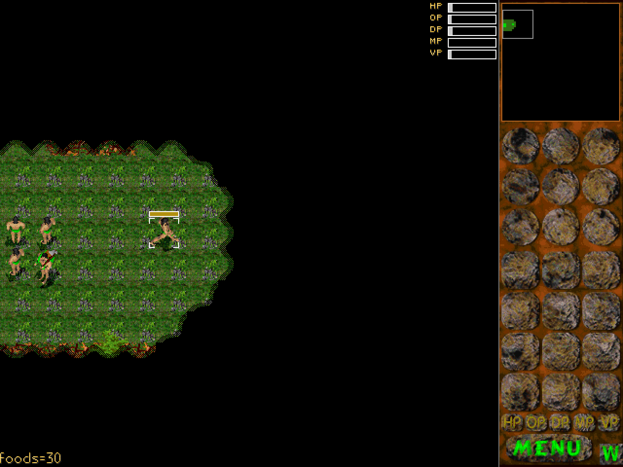 A walking unit in the current game capture, with short-lived tracks near its feet.