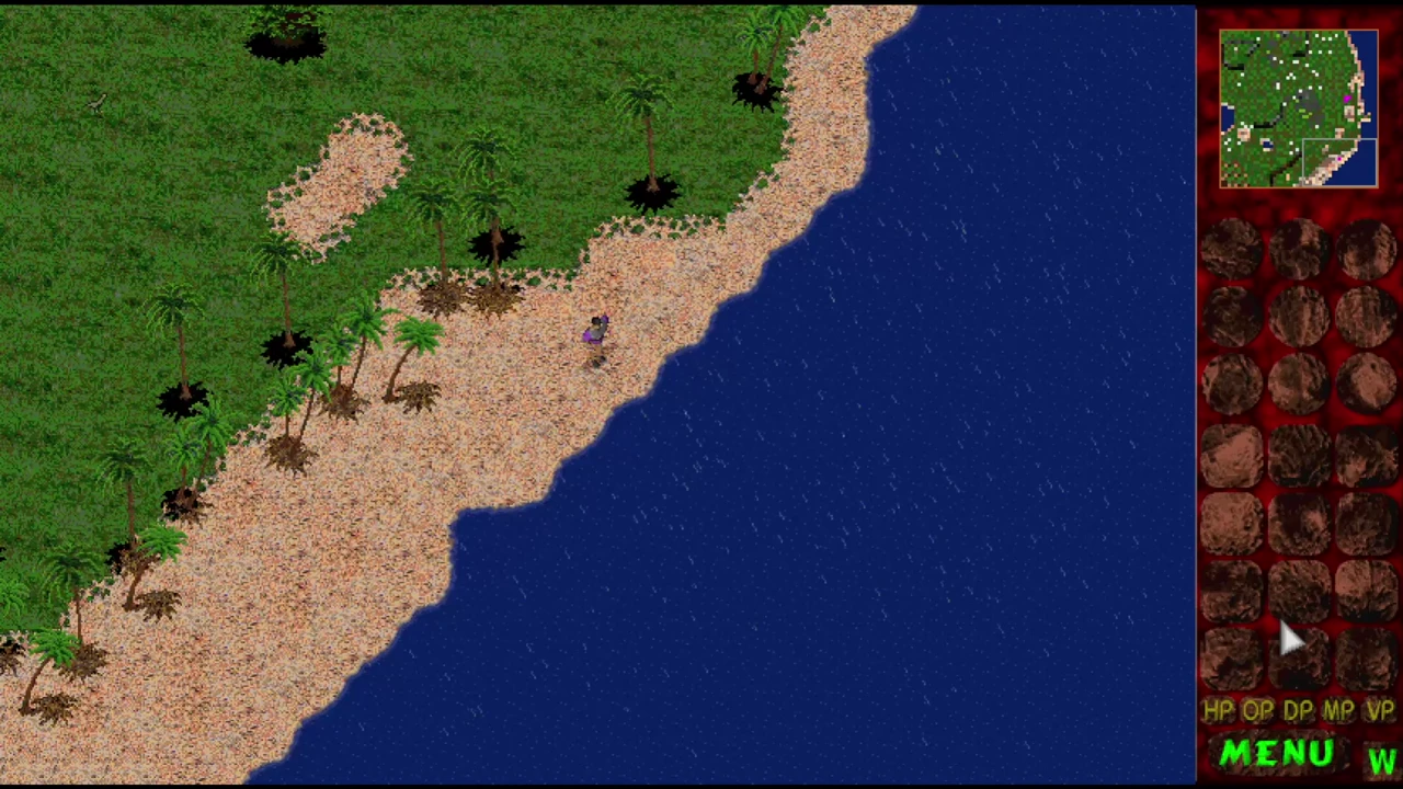 Diagonal rain falls across the shoreline and sea in the trailer’s weather sequence.